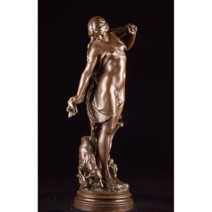 “diana At Her Bath” — Bronze Sculpture By Mathurin Moreau (1822–1912)