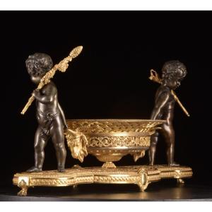 Charles X Centerpiece In Gilt Bronze And Patinated Bronze