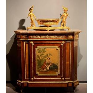 Marquetry Cabinet Signed Befort Jeune – Paris, 19th Century