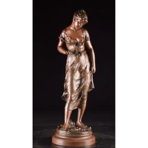 Sculpture In Patinated Bronze, Candeur, émile François Carlier (1849-1927), Late 19th Century