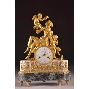 Louis XVI Clock With An Allegorical Group Depicting Love France, Late 18th Century