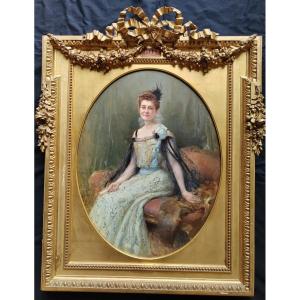 Marie Félix Hippolyte Lucas Salon French Artists 1907 Art Nouveau Portrait