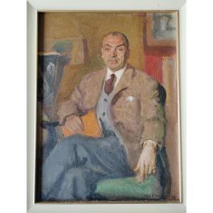 Portrait Of Alexander Saroukhan By Ugo Vittore Bartoli Egypt