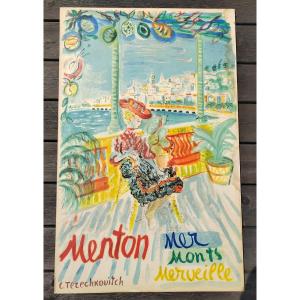 Large Poster Menton Constantin Tereshkovitch