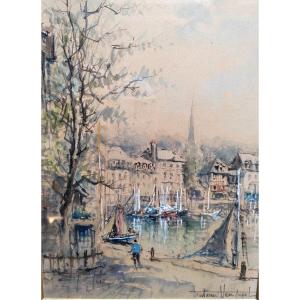 Honfleur Denis Verspecht Watercolor Gouache