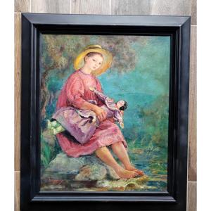 Emile Auguste Wery, Young Girl With A Doll 