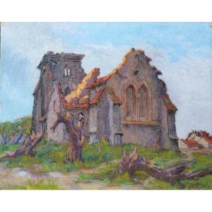 Félix François Roubaud (1824-1876) Pastel Ruins Circa 1850