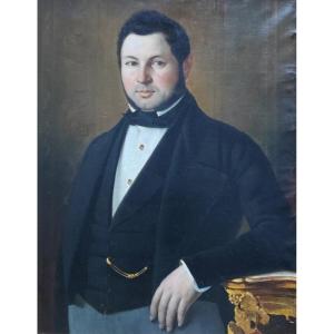Portrait Of A Notable During The Reign Of Louis Philippe By Eugène Lagier (1817-1892)