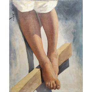 Alexandre Brun Study Of Christ's Feet 