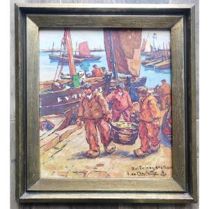 Yves De Chastellux (1914-1995) Return From Fishing In Quimperlé