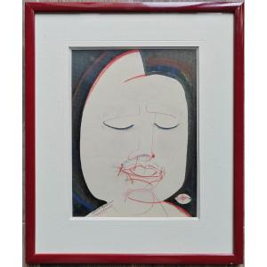 Henry De Waroquier (1981-1970) Mime Mask 1932