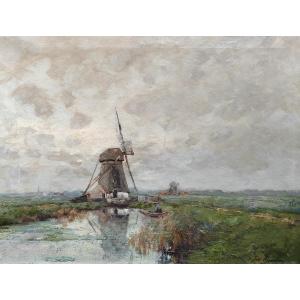 Joseph Gindra (1862-1938) Liège Belgian Painter Large Painting