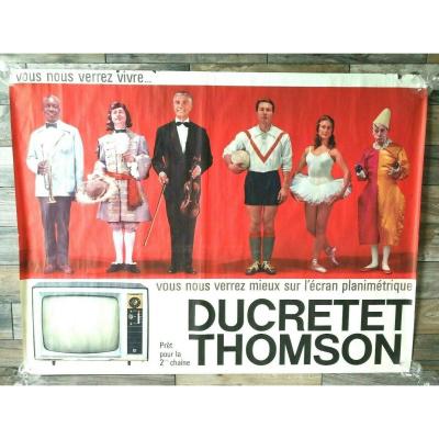 Large Poster 1950 Ducretet Thomson 160 X 120 Publicité Télévision 