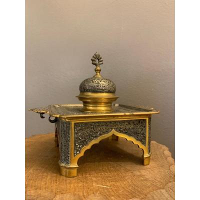 Inkwell Bronze Oriental Inspiration Late XIX
