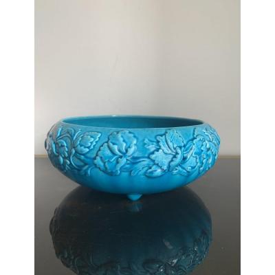 Rare Coupe bleue turquoise en Gien