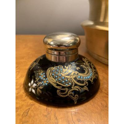 Round Inkwell Gien End Of XIXth.