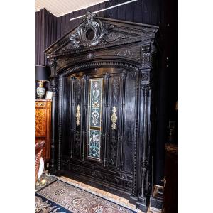 19th Century Ebony Cabinet And Ebony Veneer