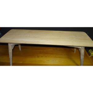Scandinavian Coffee Table Or Bench In Whitewashed Teak