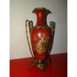 Porcelain And Gilt Bronze Vase With Chinese Decoration, Dlg Of The Crystal Staircase, 19th Century