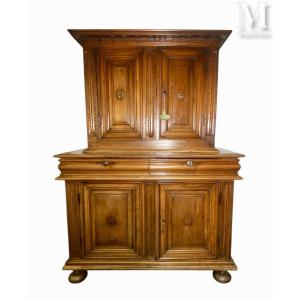17th Century Walnut Cabinet Or Two-part Buffet