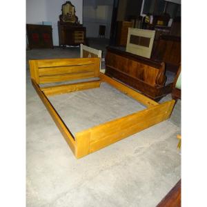 Elm Bed By Maison Regain, France, 1970