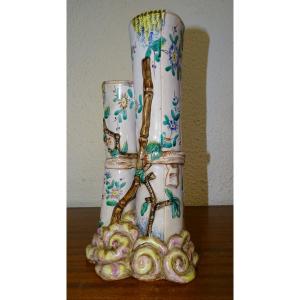Gallé Bamboo Vase, Signed Saint Clément And G