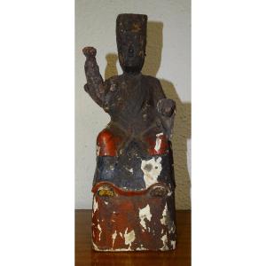 Ancient Statue Of A Buddhist Altar Dignitary, China Or Japan