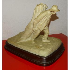Gres Mougin Signed Ernest Wittmann, l'Homme Aux Fagots, Early 20th Century