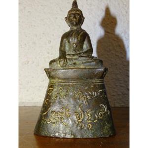 Laos Buddha, Porte Des Inscriptions, Bronze Statuette, 18th Century