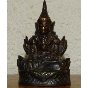 Arakan Buddha, Old Bronze Statuette, Burma 19th Century