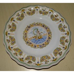 Antique Moustiers Plate Mythological Decor