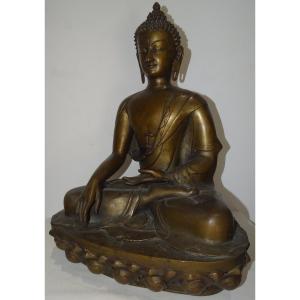 Buddha Shakyamuni Tathagata Tibetan Bronze Statue, 19th Century, 56 Cm