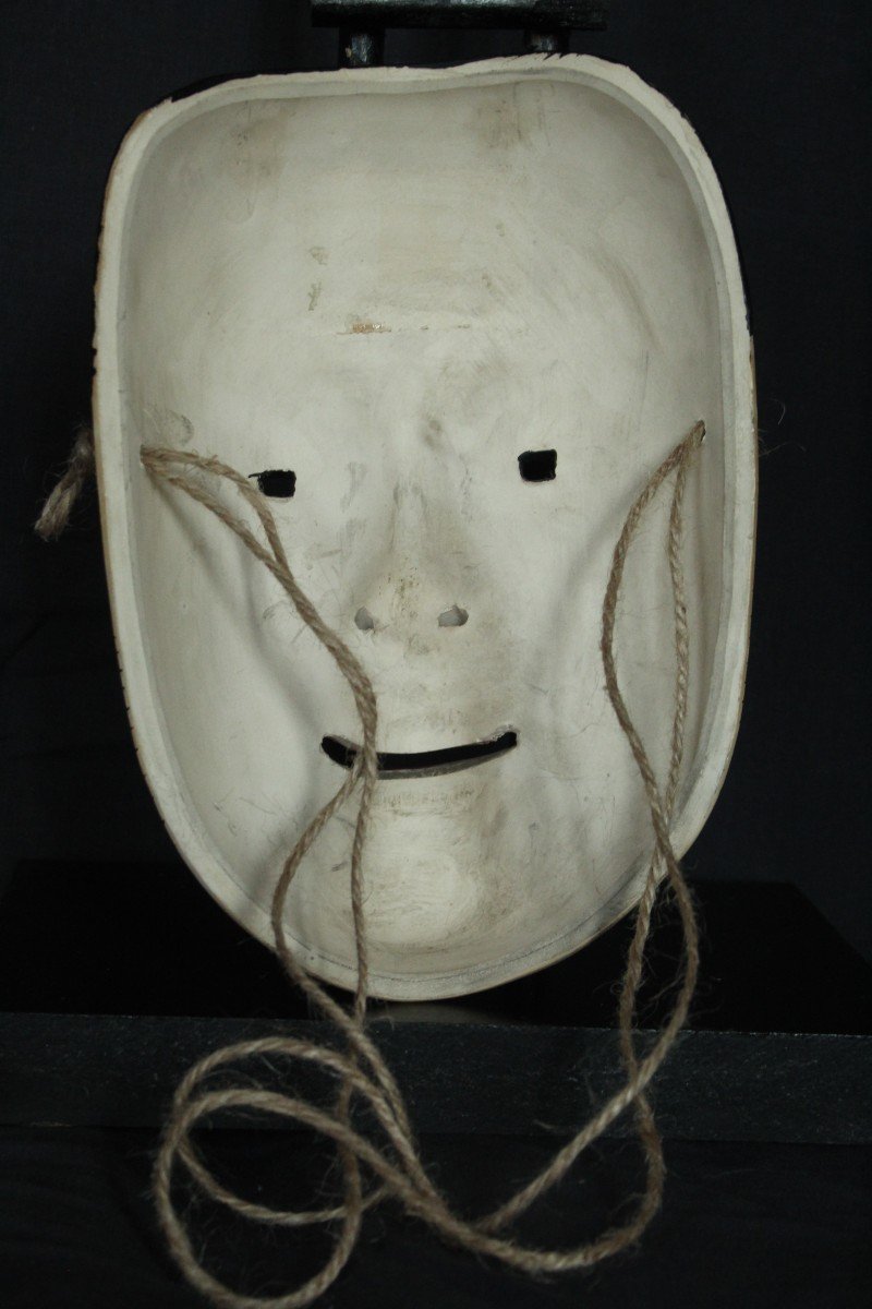 Maschera vintage giapponese, Otoko, teatro Noh, ceramica da Osaka-photo-4