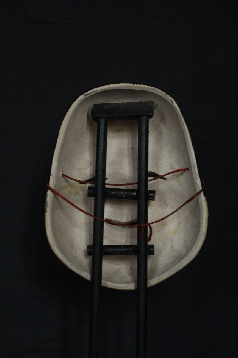 Maschera vintage giapponese, Kagura OKAME (お亀), teatro Noh, ceramica di Osaka-photo-2