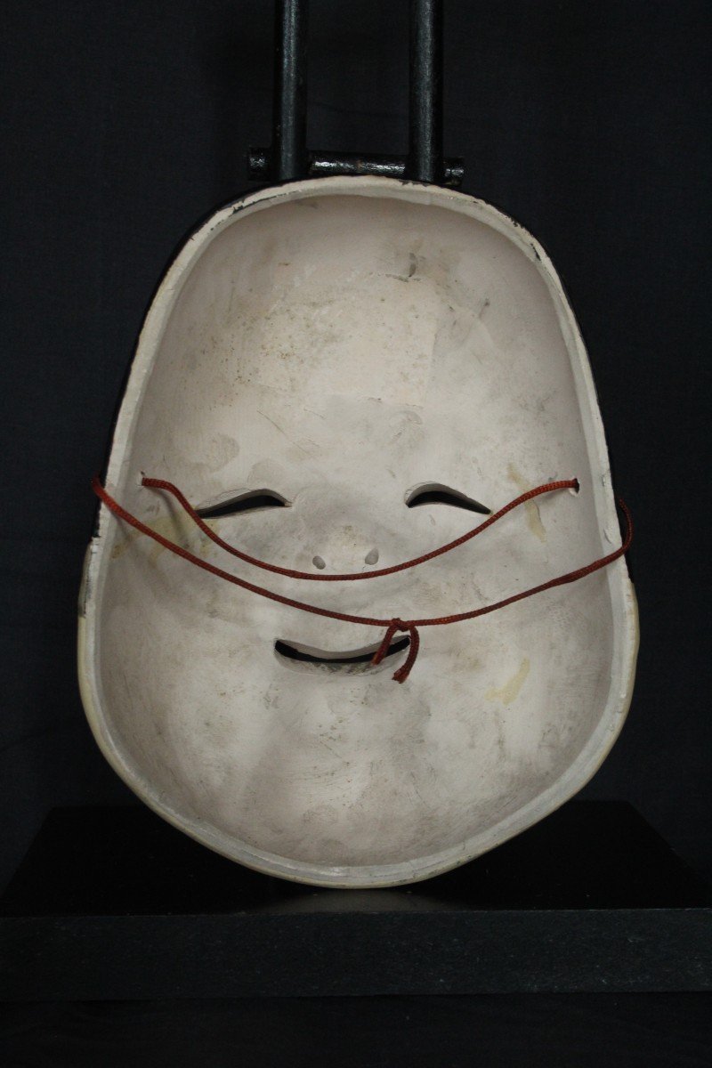 Maschera vintage giapponese, Kagura OKAME (お亀), teatro Noh, ceramica di Osaka-photo-3
