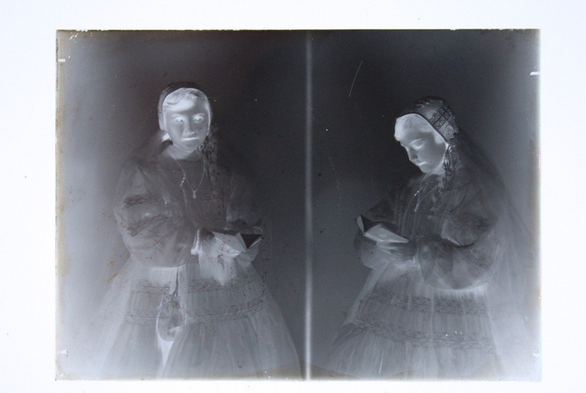 Lotto di lastre di vetro fotografiche vintage, fine 800' inizio 900'