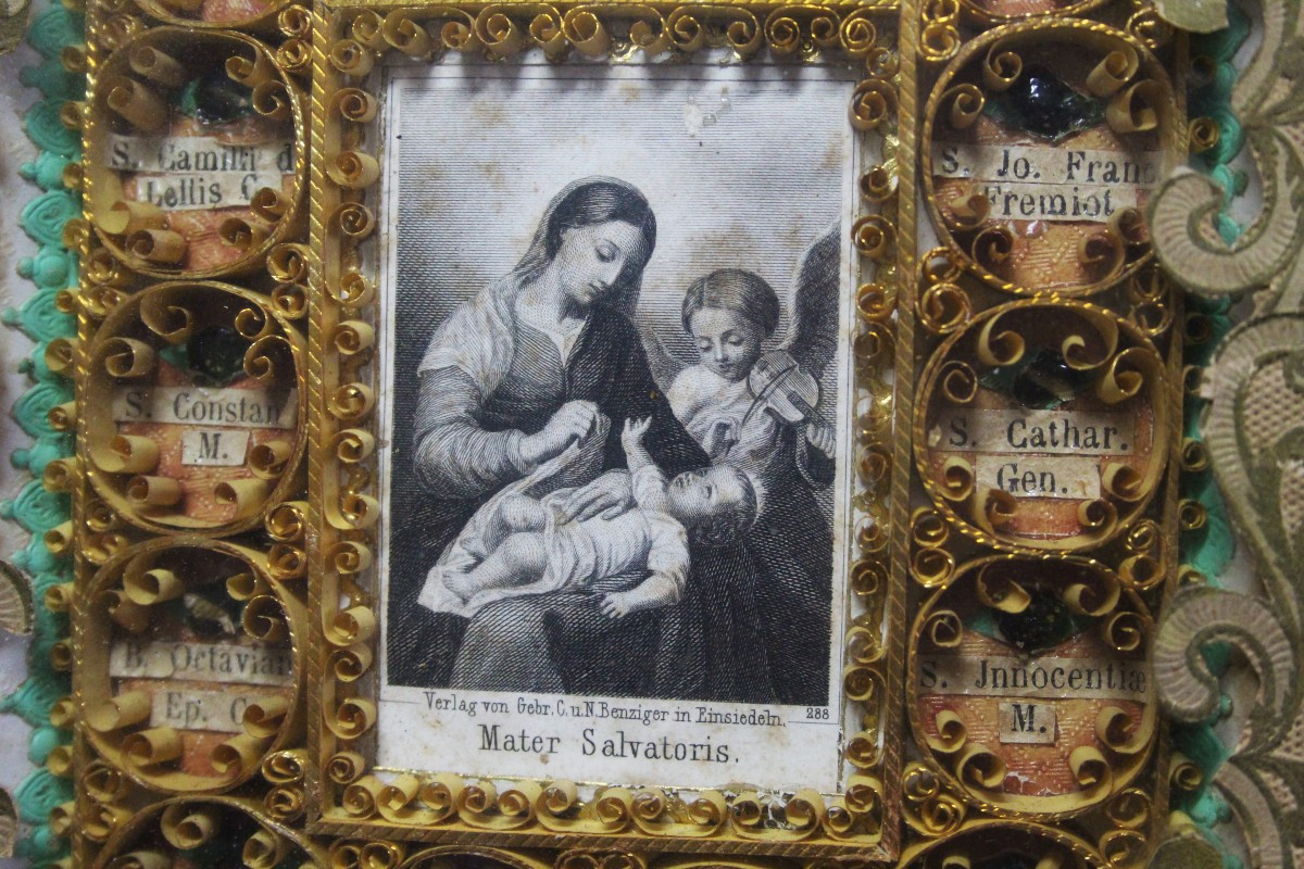 Teca Reliquiario con 14 Reliquie di Santi-photo-2