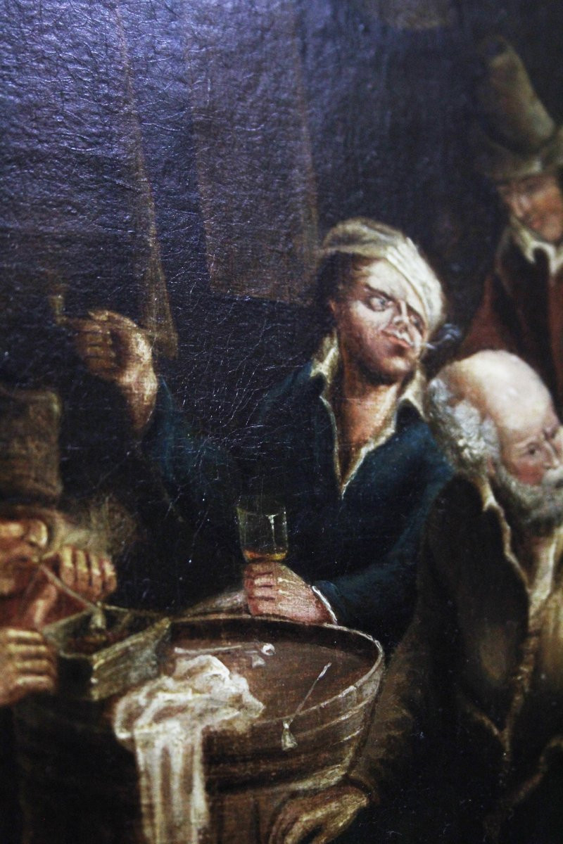 Scuola fiamminga, interno con figure in osteria-photo-2