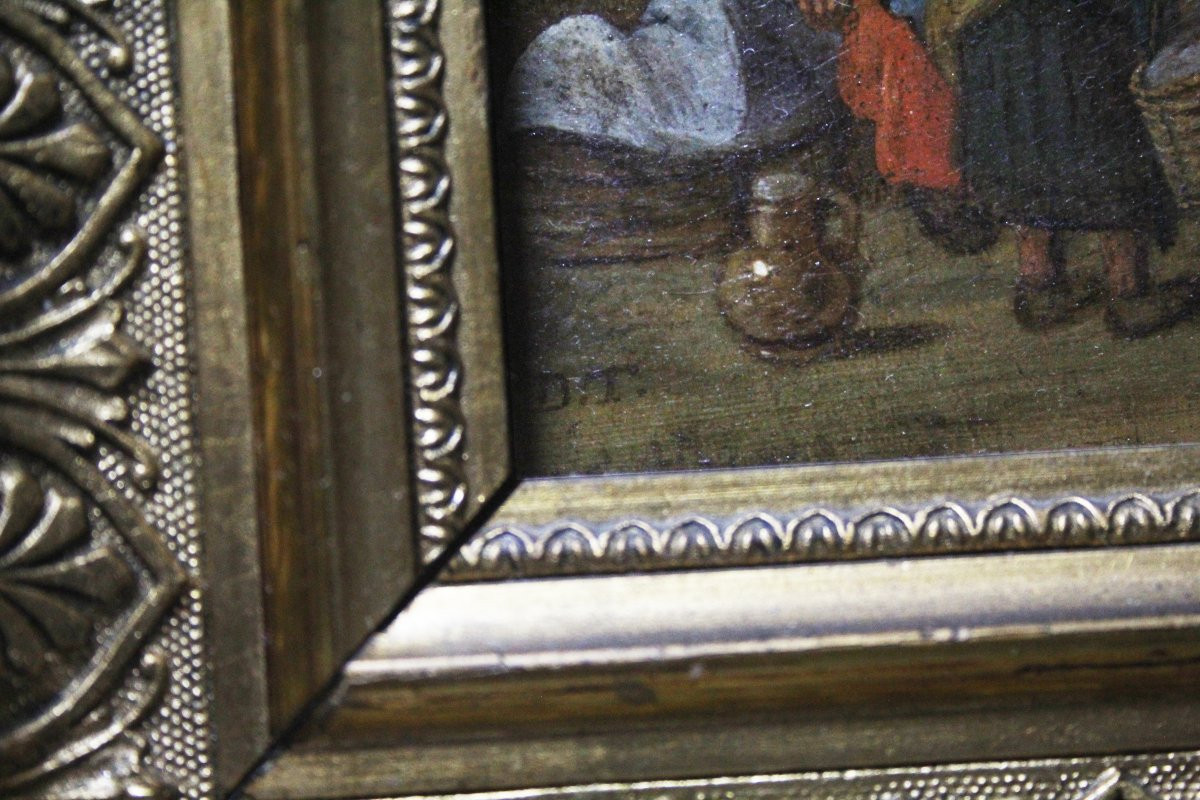 Scuola fiamminga, Paesaggio fluviale con castelli e viandanti-photo-5