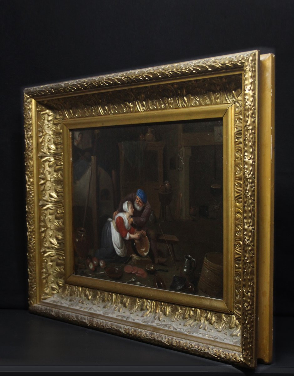 Scuola fiamminga, Interno di cucina con figure-photo-3