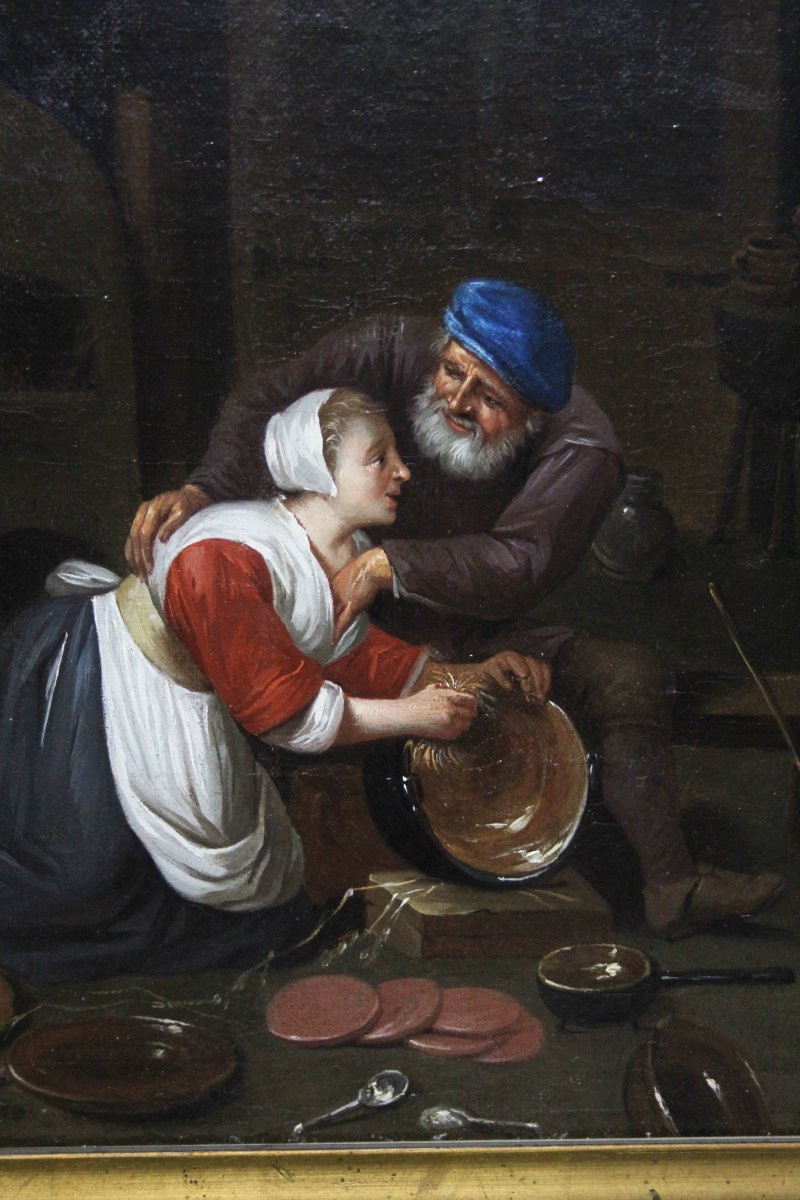 Scuola fiamminga, Interno di cucina con figure-photo-4