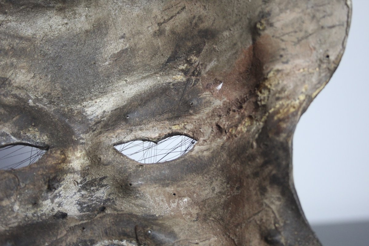 Maschera sciamanica dall'Himalaya, in pelle di yak.-photo-4