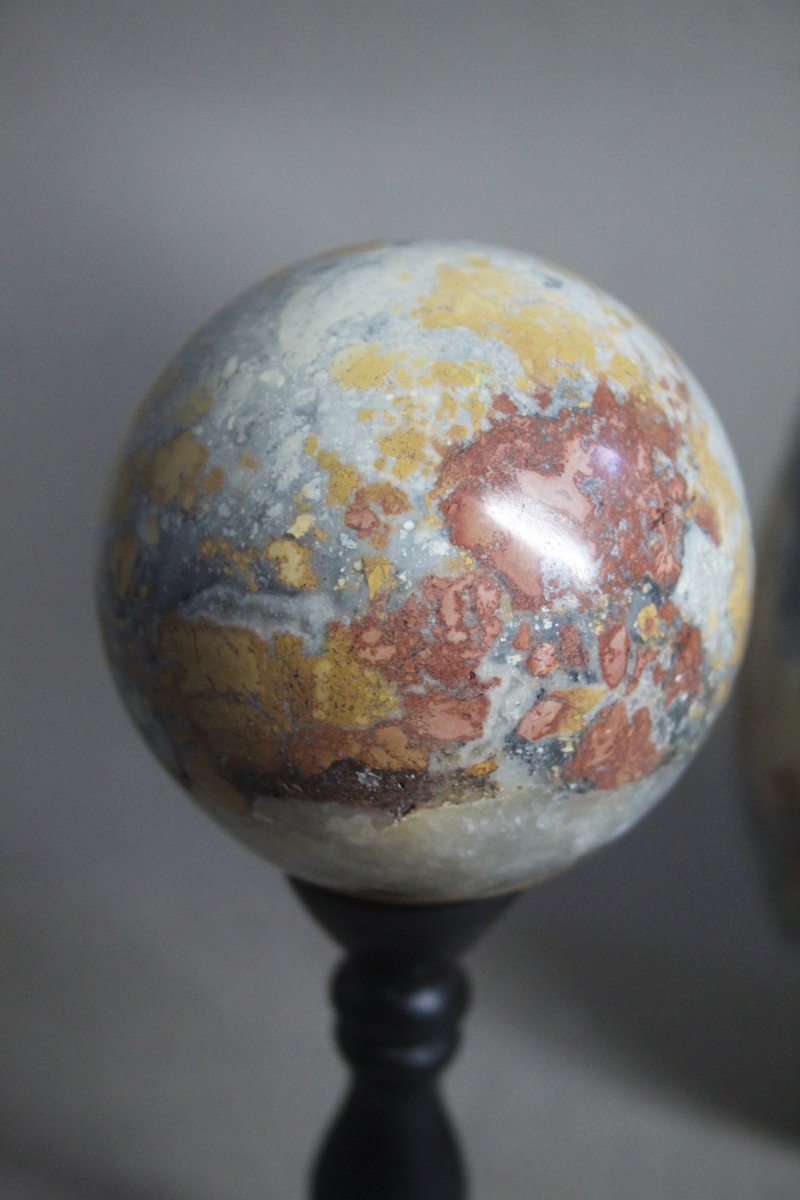 Coppia di Diaspro Maligano, uova e sfera-photo-2