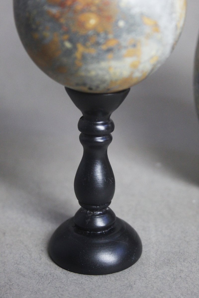 Coppia di Diaspro Maligano, uova e sfera-photo-5