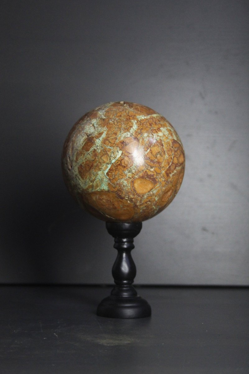 Sfera di Smithsonite verde su base personalizzata-photo-2