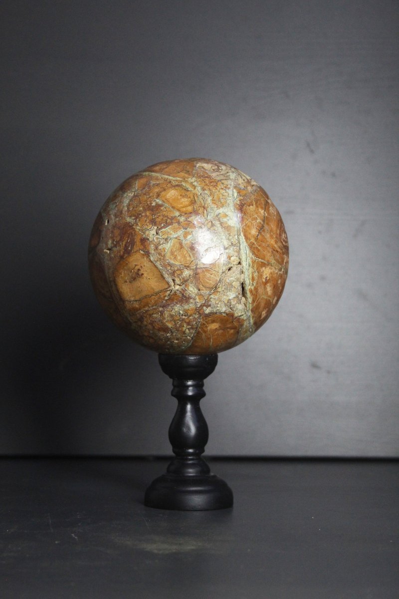 Sfera di Smithsonite verde su base personalizzata-photo-3