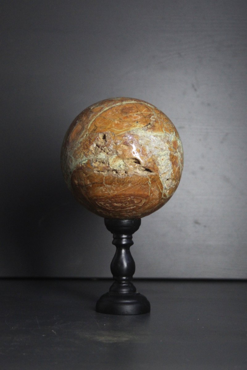 Sfera di Smithsonite verde su base personalizzata-photo-1