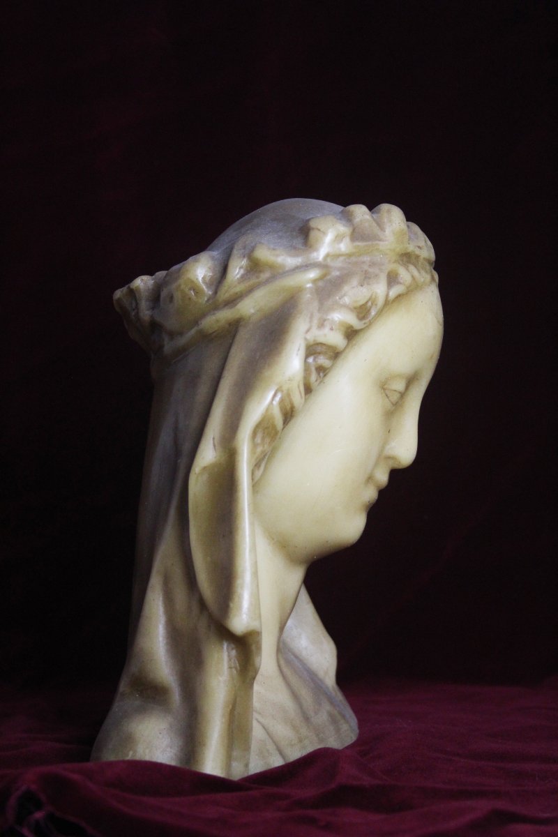 Busto della Vergine velata in cera d’api – Inizio XIX secolo-photo-2