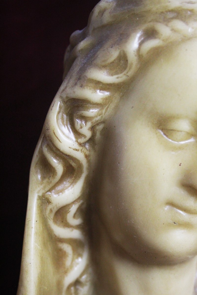 Busto della Vergine velata in cera d’api – Inizio XIX secolo-photo-1