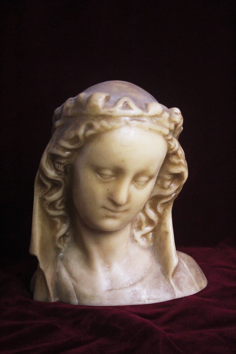 Busto della Vergine velata in cera d’api – Inizio XIX secolo-photo-2